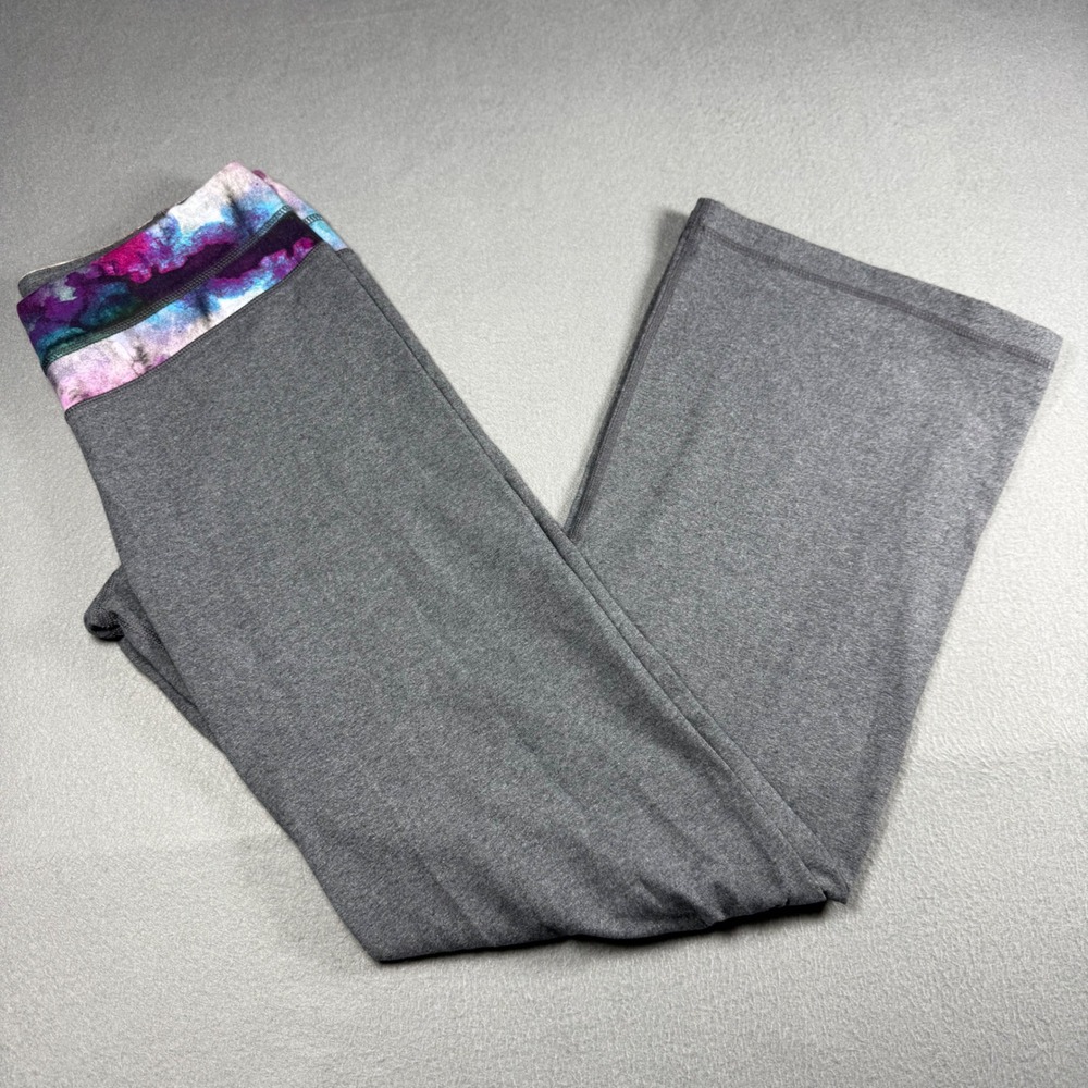 Lululemon Groove Pant Size 6 Grey Wide Leg Yoga Pants Tie Dye Waistband